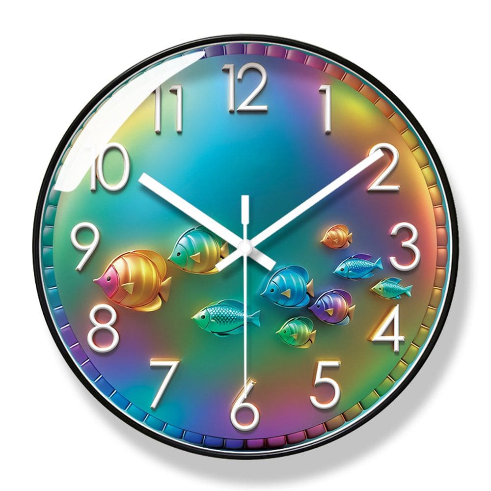 Relógio de parede Colorful Fish Silent Non-Ticking 30cm