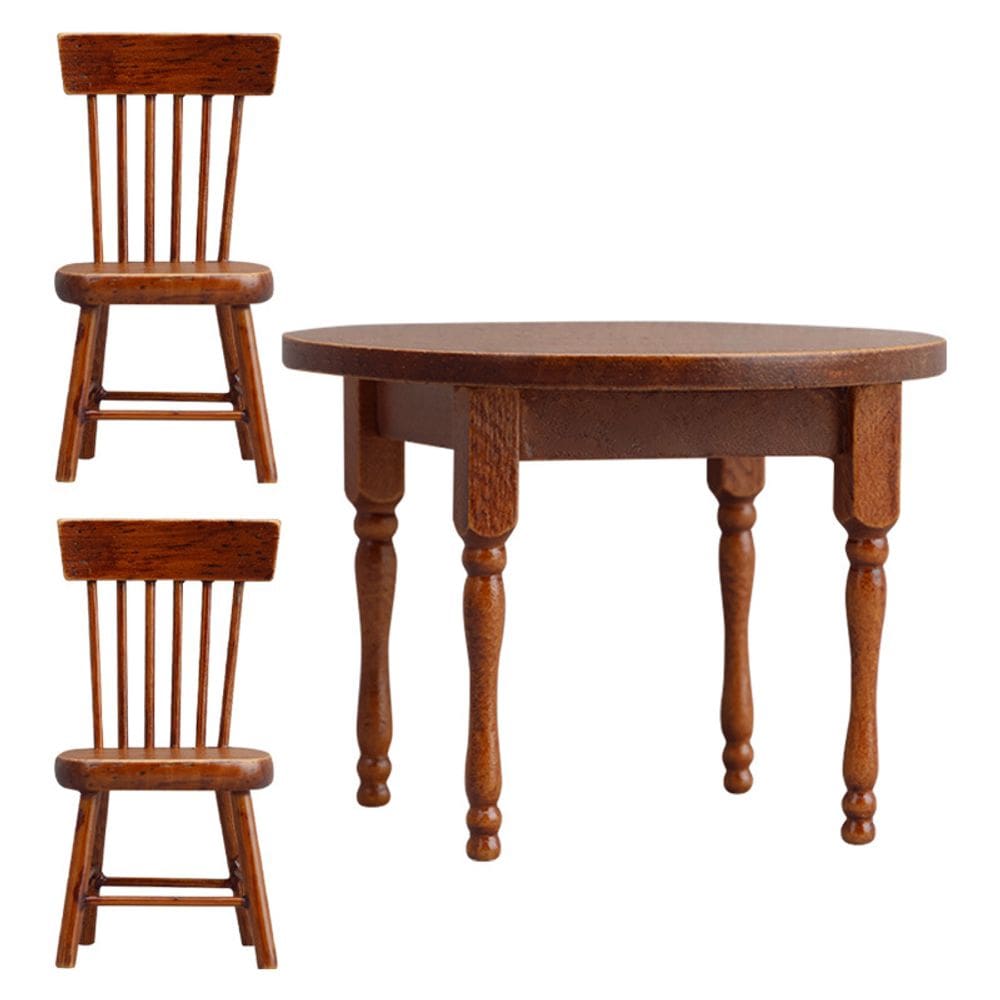 Conjunto de móveis Dollhouse em miniatura de madeira em escala 1:12