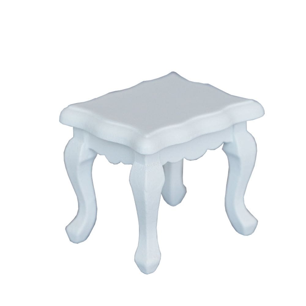 Mini mesa de café branca Dollhouse Furniture em escala 1:12