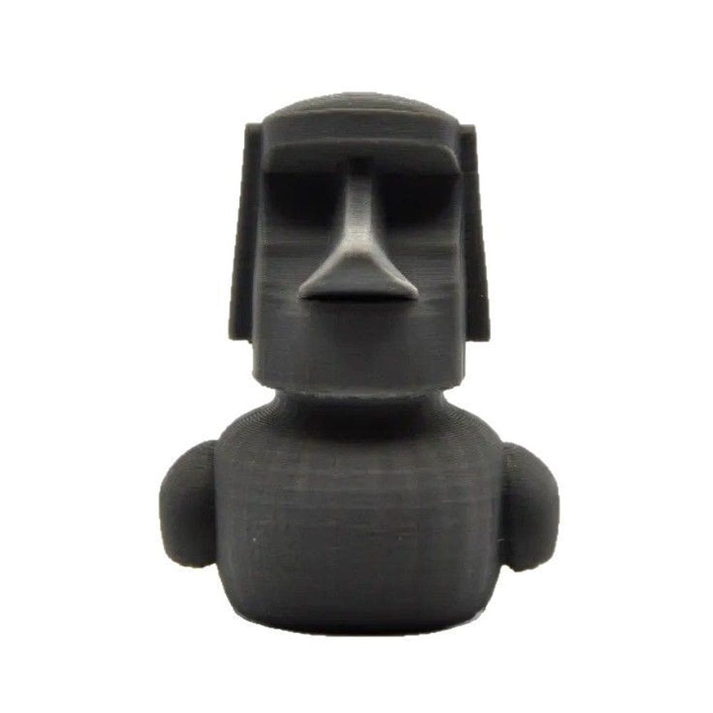 Escultura em resina impressa em 3D com cabeça de pato Moai da Ilha de Páscoa