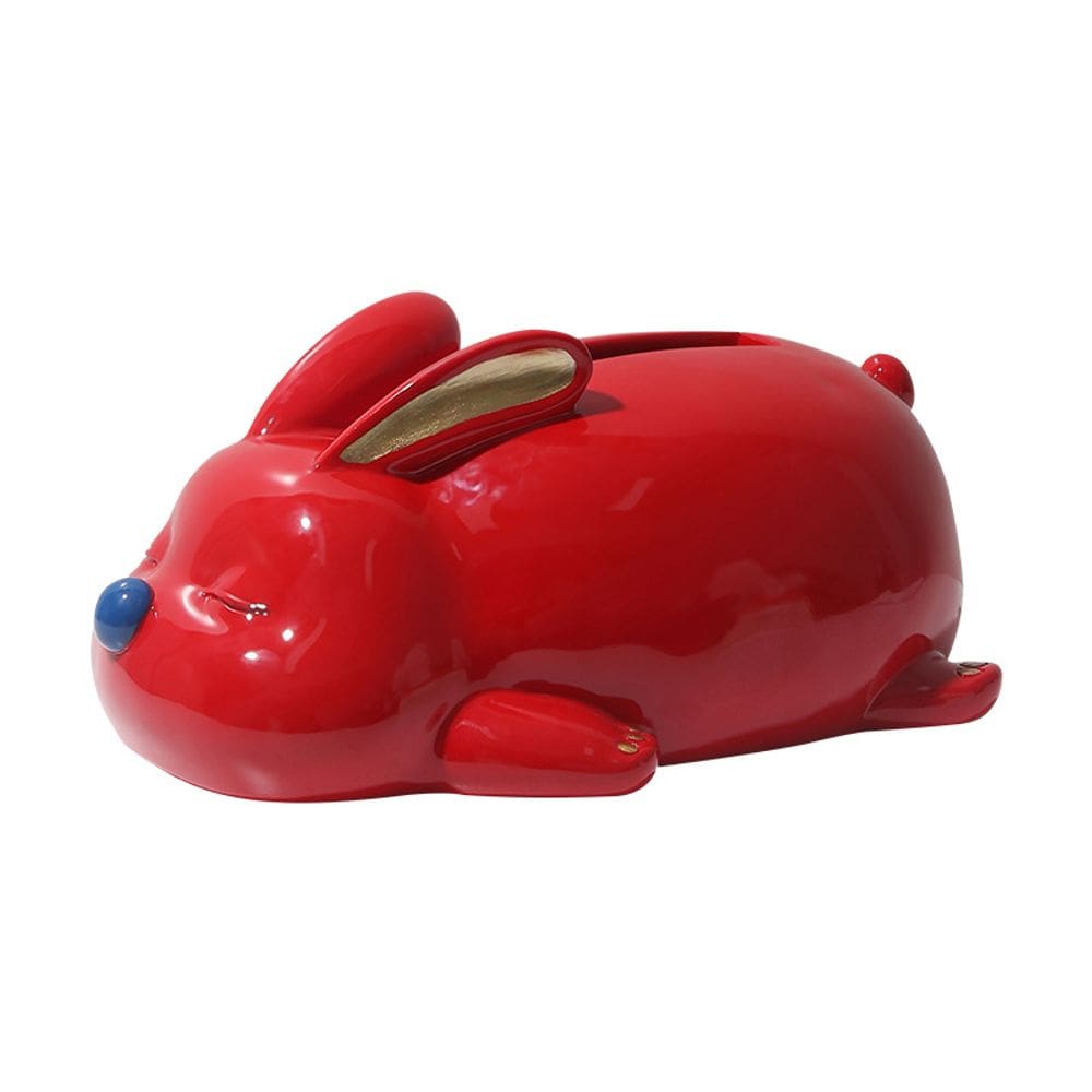 Tampa de caixa de lenços, porta-lenços de resina, dispensador Bunny Design