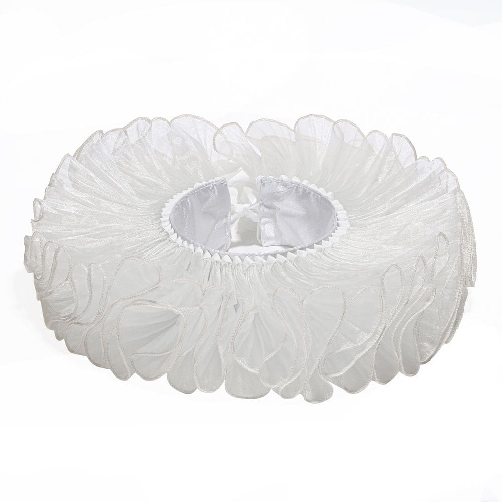 Gola de blusa com babados elisabetanos, gola falsa, organza, vintage