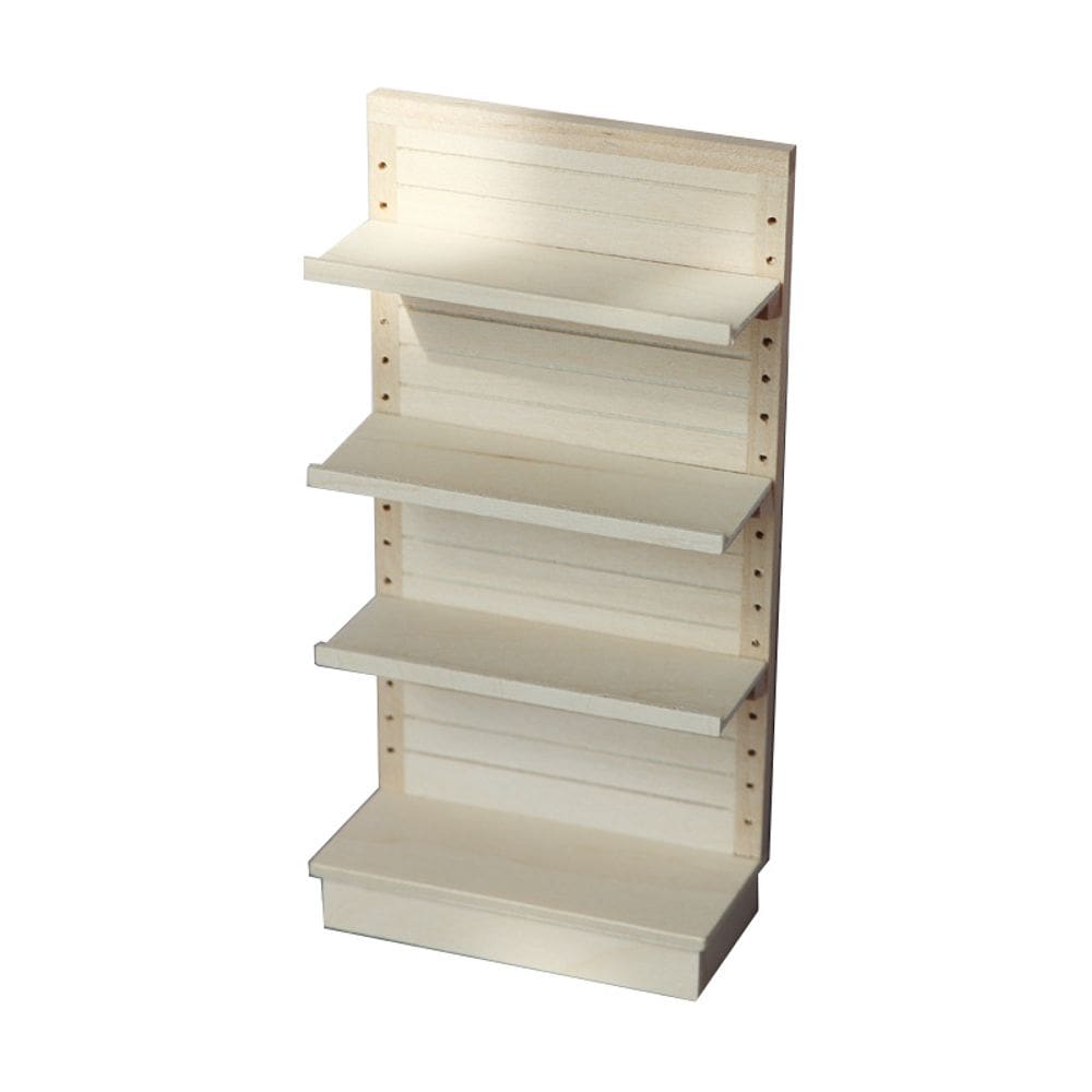 Prateleira de móveis de casa de bonecas em miniatura de madeira em escala 1:12 Unfin