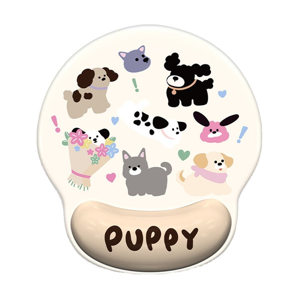 Mouse pad de suporte de pulso Cute Puppy Illustration, antiderrapante