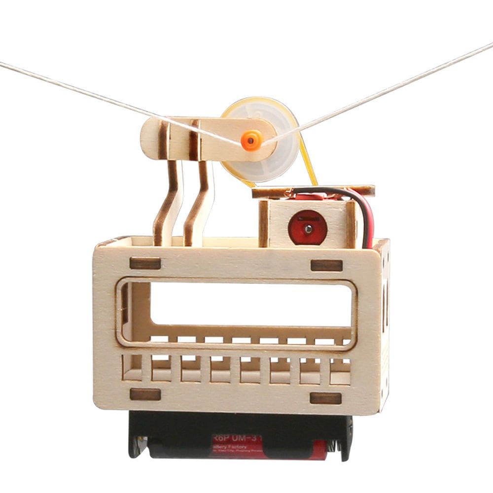 Kit de experimentos científicos STEM DIY para teleférico de madeira para crianças maiores de 8 anos