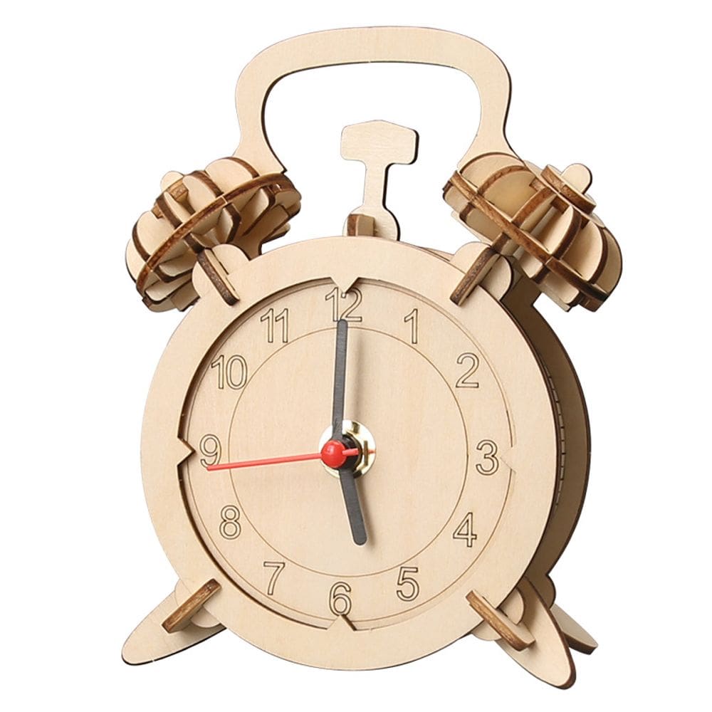Kit científico de quebra-cabeça 3D modelo de relógio vintage de madeira para crianças