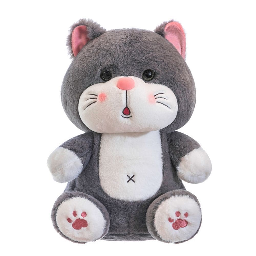 Brinquedo de pelúcia Cute Cartoon Grey Cat Stuffed Kitty 35cm
