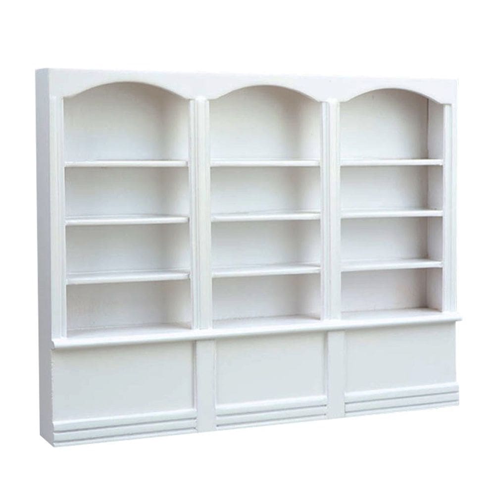 Estante branca de 3 prateleiras Dollhouse Furniture em escala 1/12