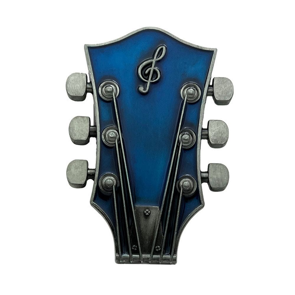 Cabeçote de guitarra Belt Buckle Rock Music Vintage Blue Alloy