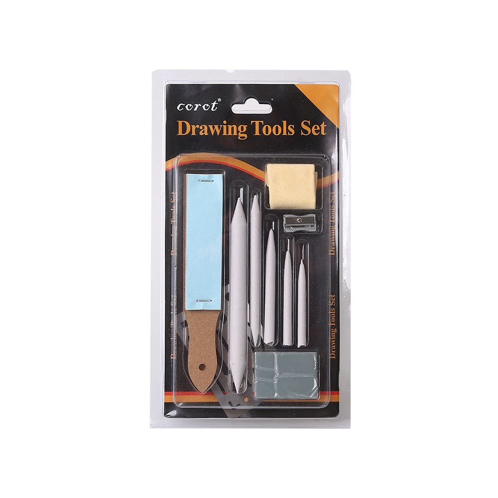 Conjunto de ferramentas de desenho, 13 peças completo com mistura de tocos e borracha