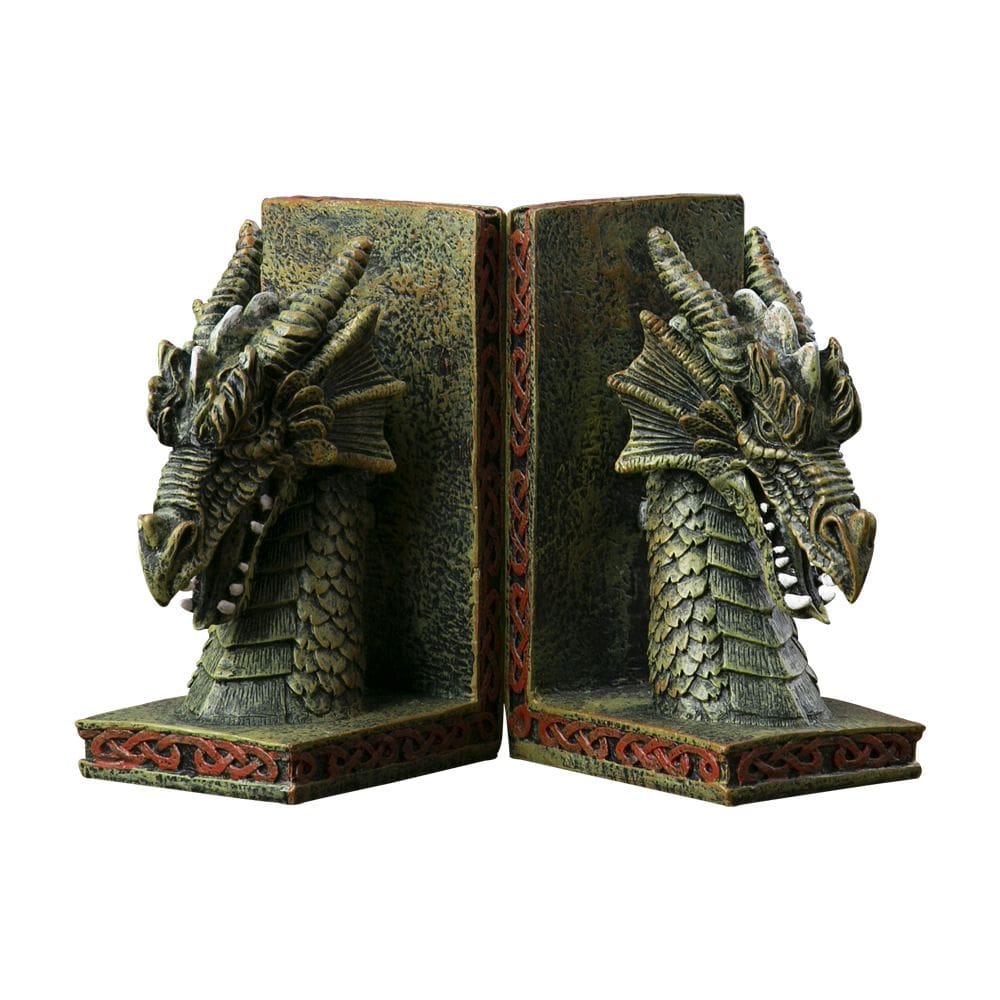 Suporte para livros em resina, dragão, escultura, ornamentos de estátua, Gothic Med