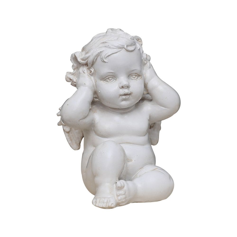 Figura de escultura em resina Nordic Vintage Angel Silent Expressi