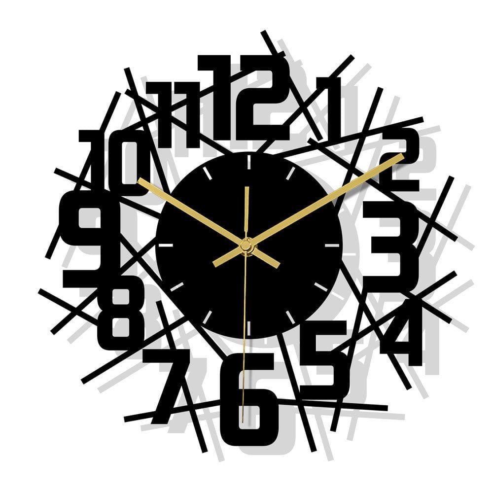 Relógio de parede com design geométrico moderno de 10 polegadas silencioso sem tique-taque