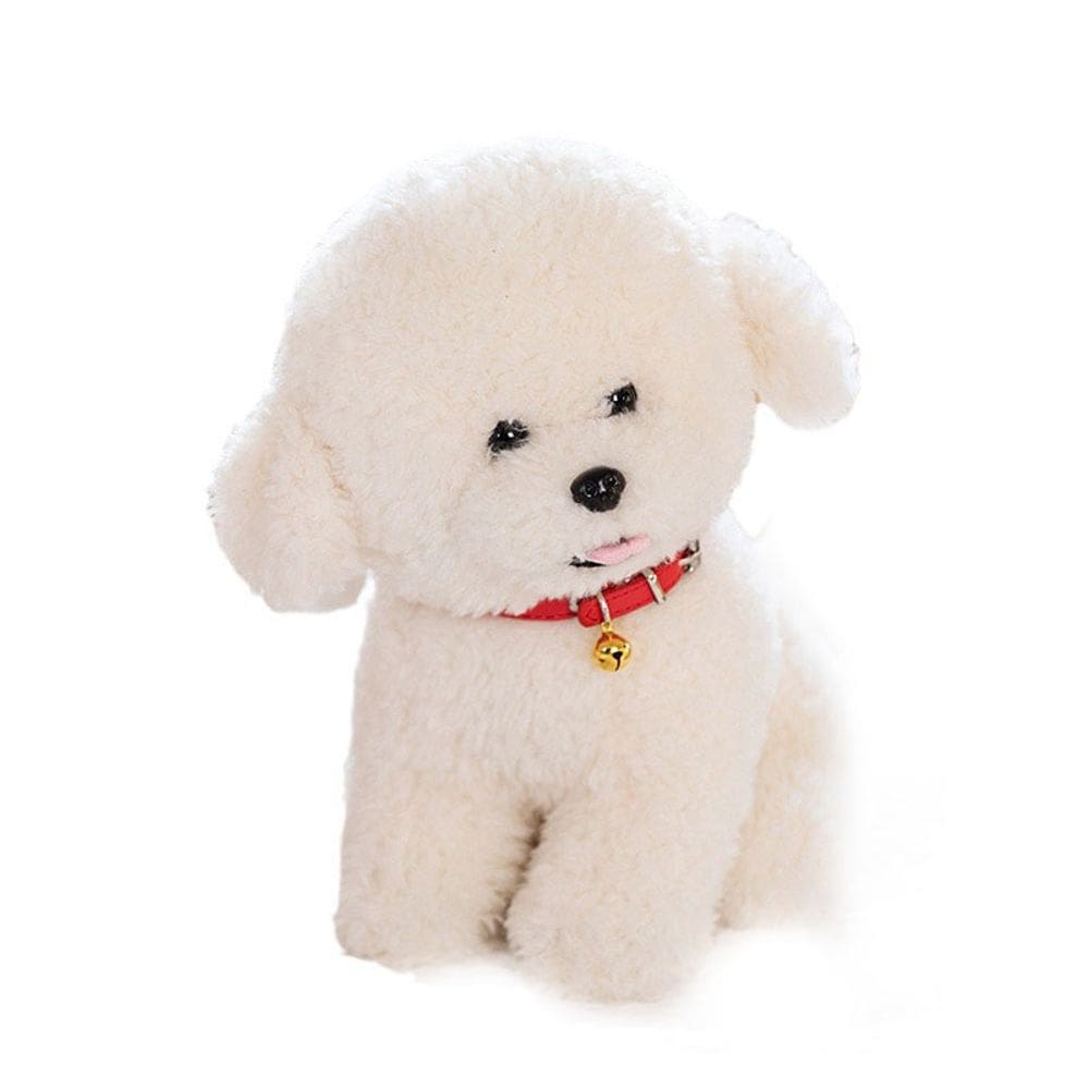 Boneca de cachorro Bichon de pelúcia recheada de desenho animado para crianças de 22 cm