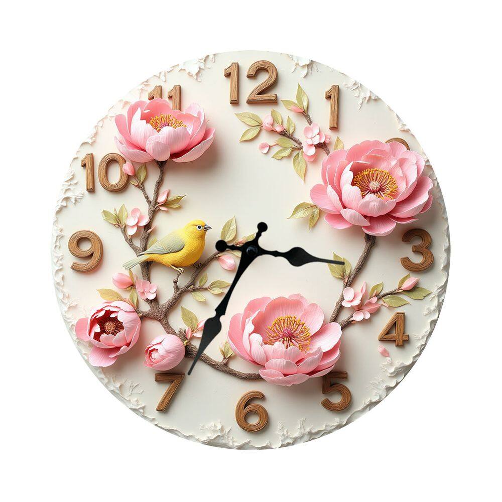 Relógio de parede vintage de madeira com movimento silencioso de quartzo de 10 polegadas