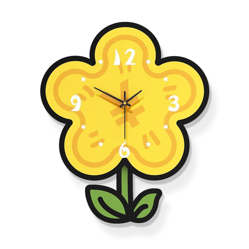Relógio de parede Creative Flower Modern Yellow Design 30cm
