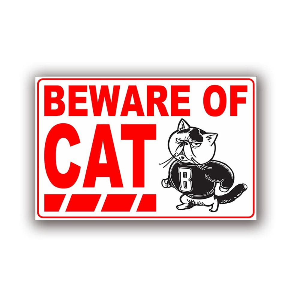 Adesivo Beware of Cat Warning, 10 unidades/lote, decalque de vinil engraçado