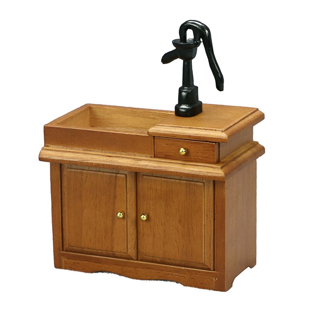 Móveis de casa de bonecas em miniatura, pia de fazenda, escala 1:12