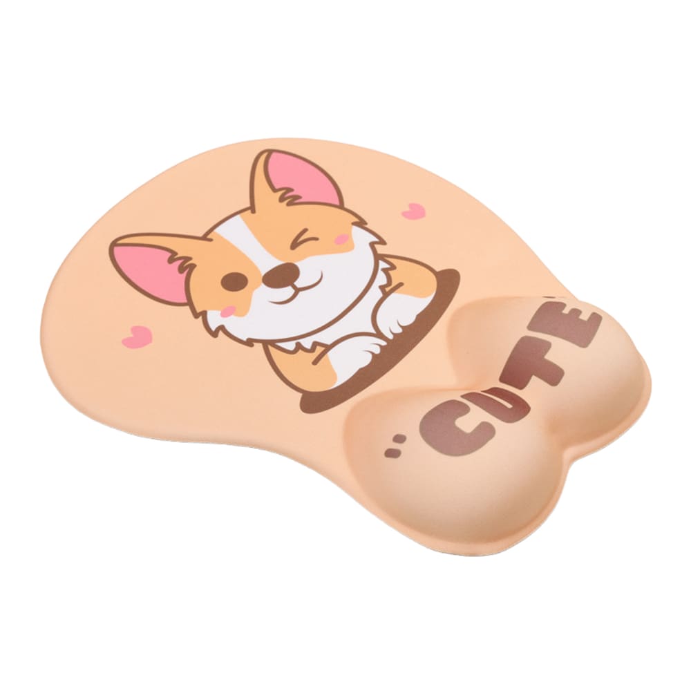 Mouse pad Cute Corgi Design com apoio de pulso em espuma viscoelástica 3D