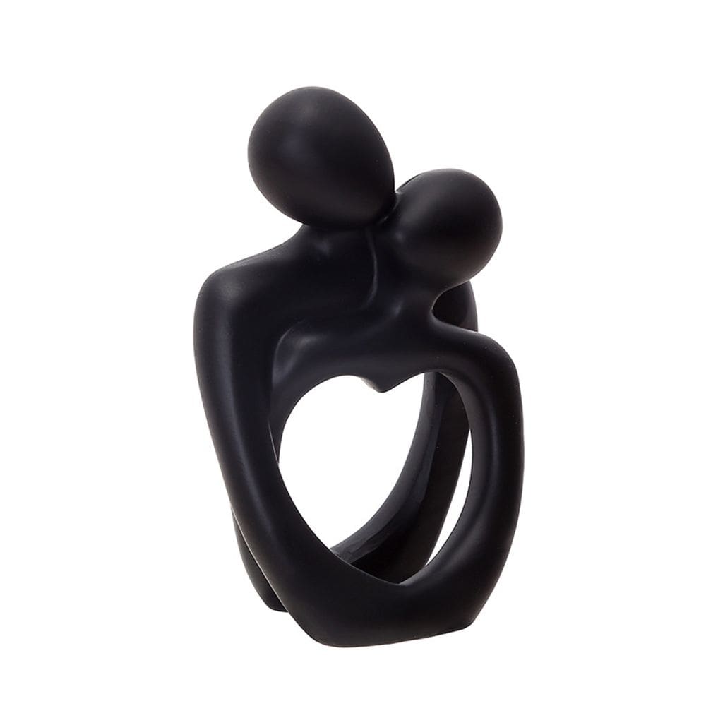 Escultura: casal abstrato abraça resina romântica de 18 cm