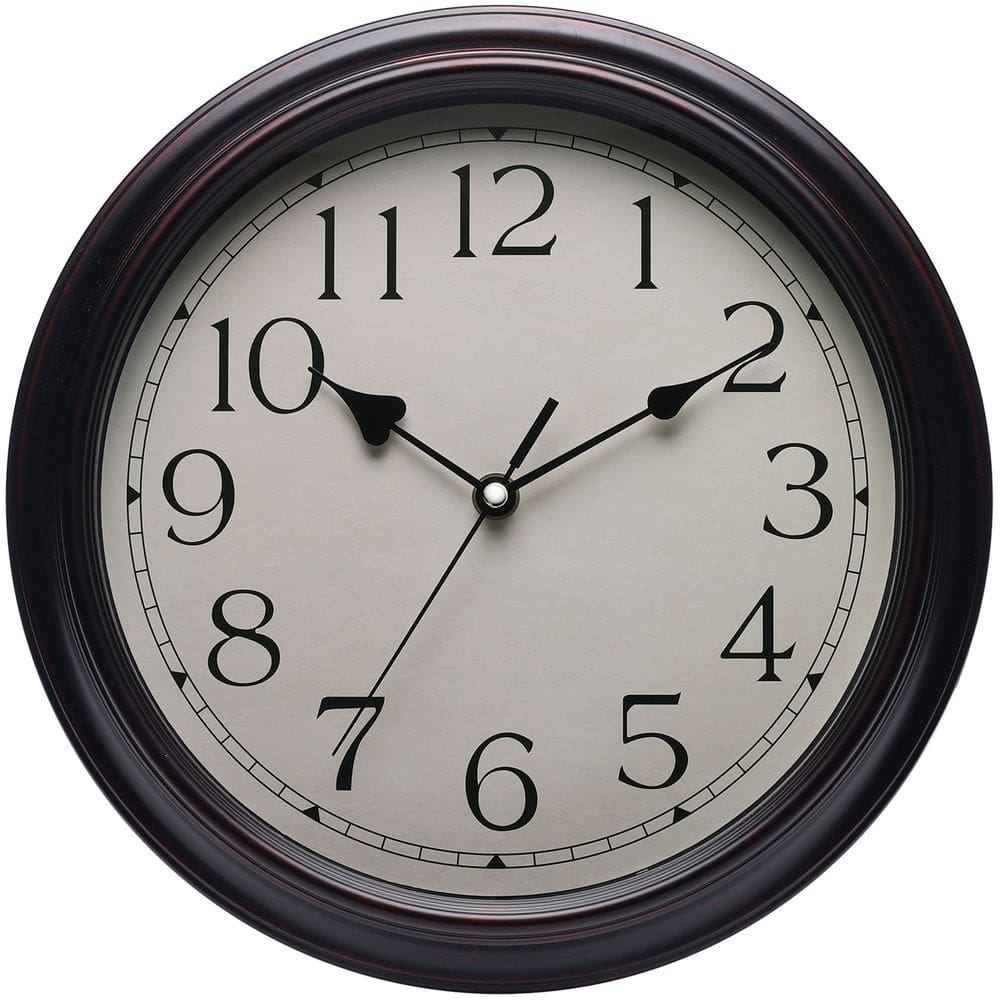 Relógio de parede vintage elegante de madeira de 30 cm silencioso sem tique-taque