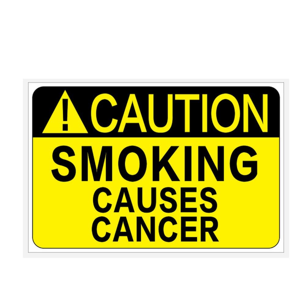 Sinal de alerta: cuidado: fumar causa câncer PVC 13x8,6 cm