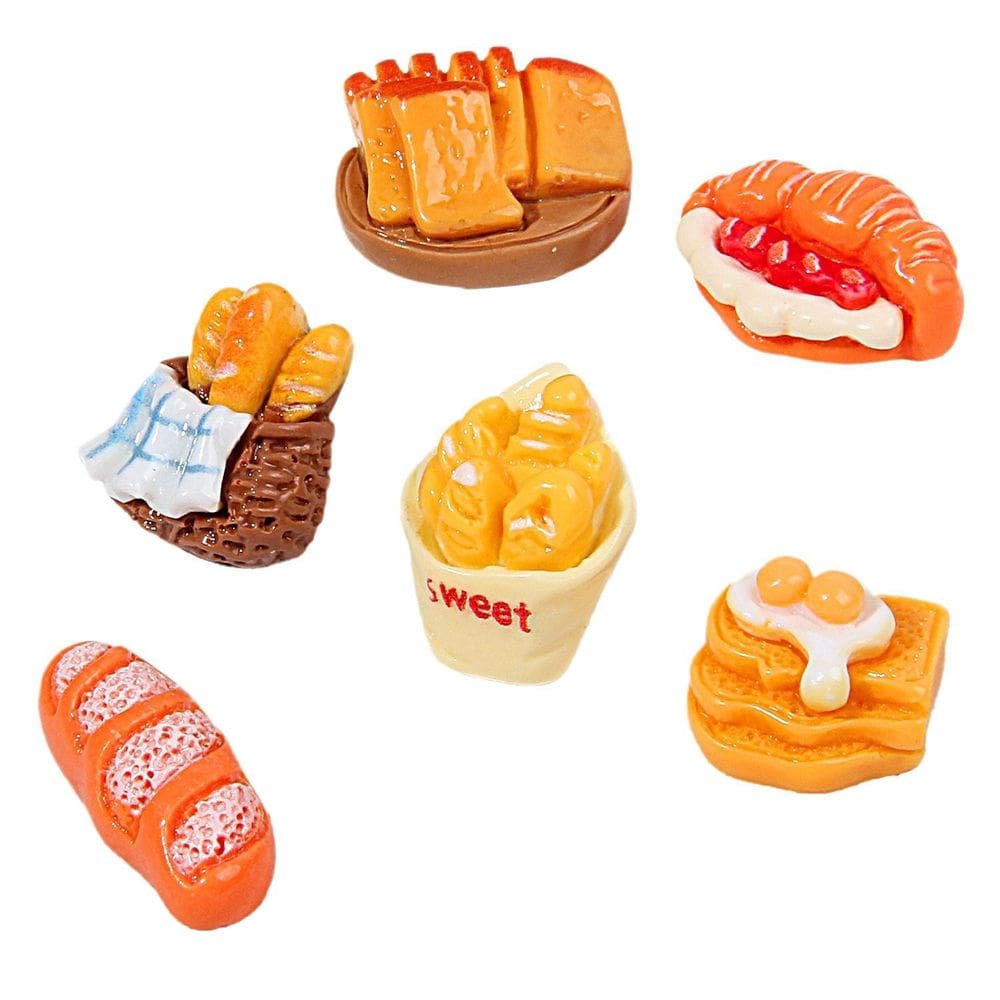 Ímãs de geladeira 3D para alimentos em miniatura, 6 unidades, resina, refrigerador Ma
