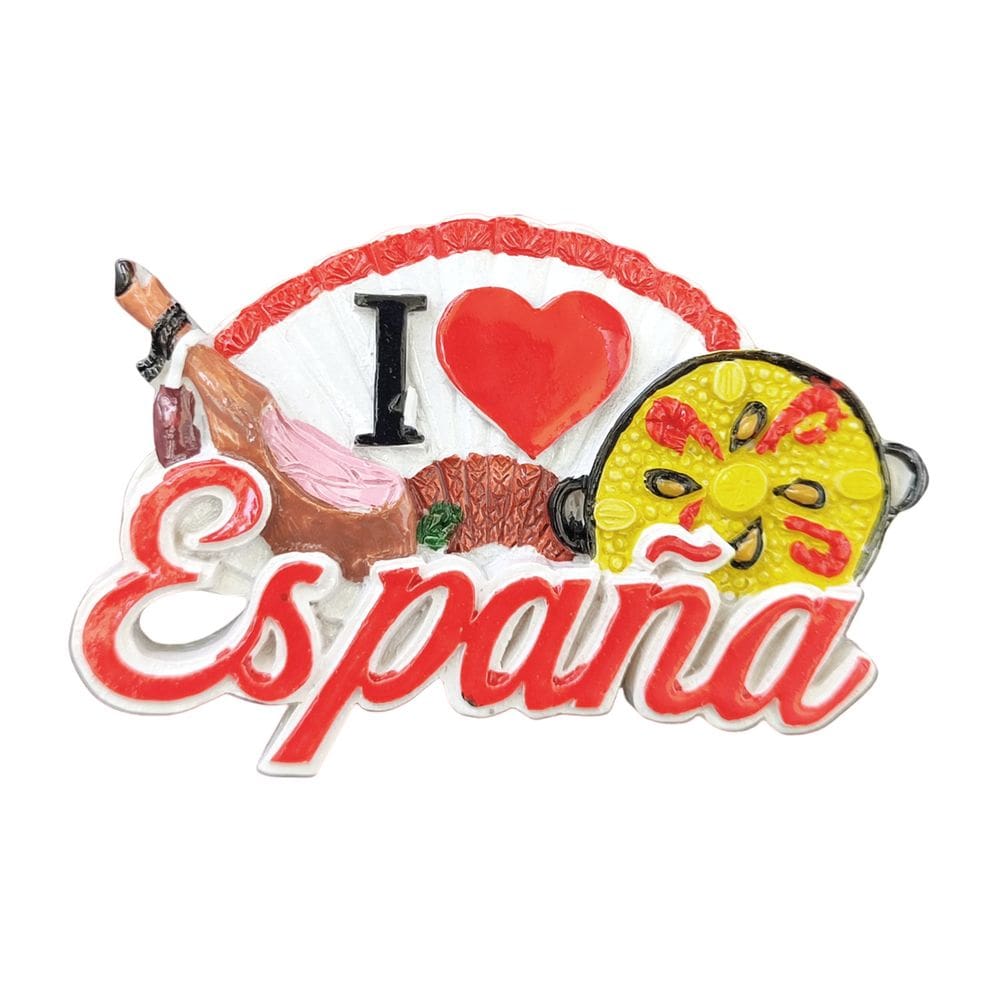 Imã de geladeira I Love España Resin Spain Souvenir 8,9x6cm