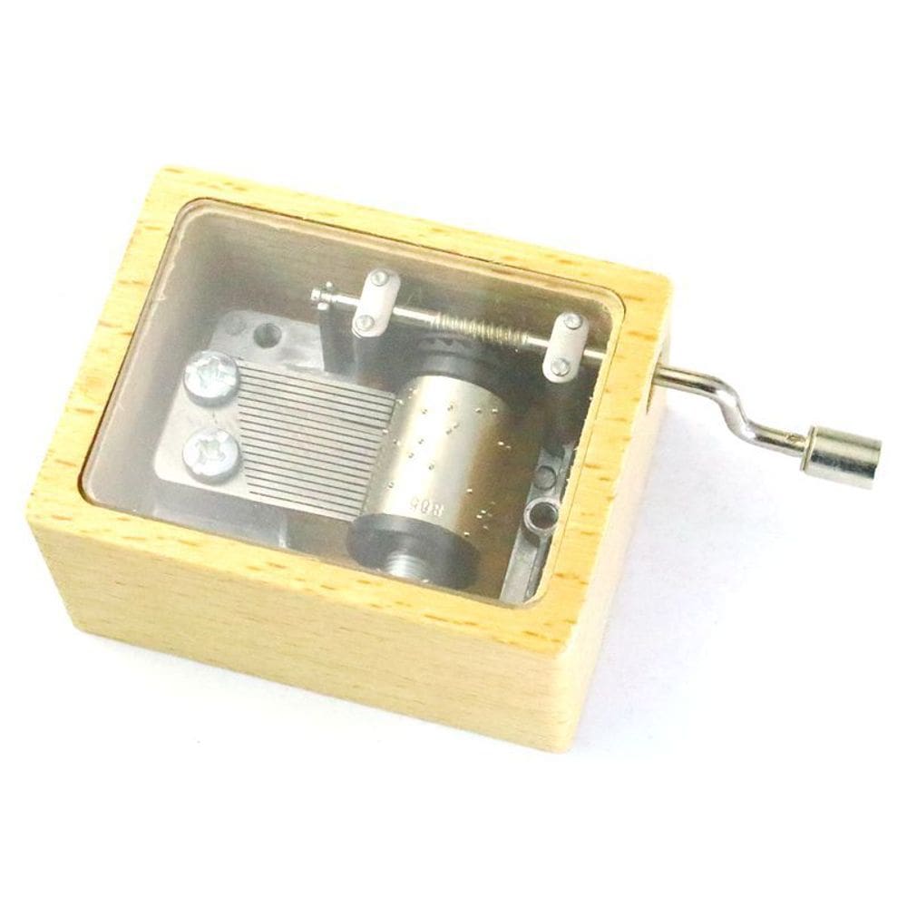 Caixa de música de madeira transparente Hand Mrank Internationale Tune