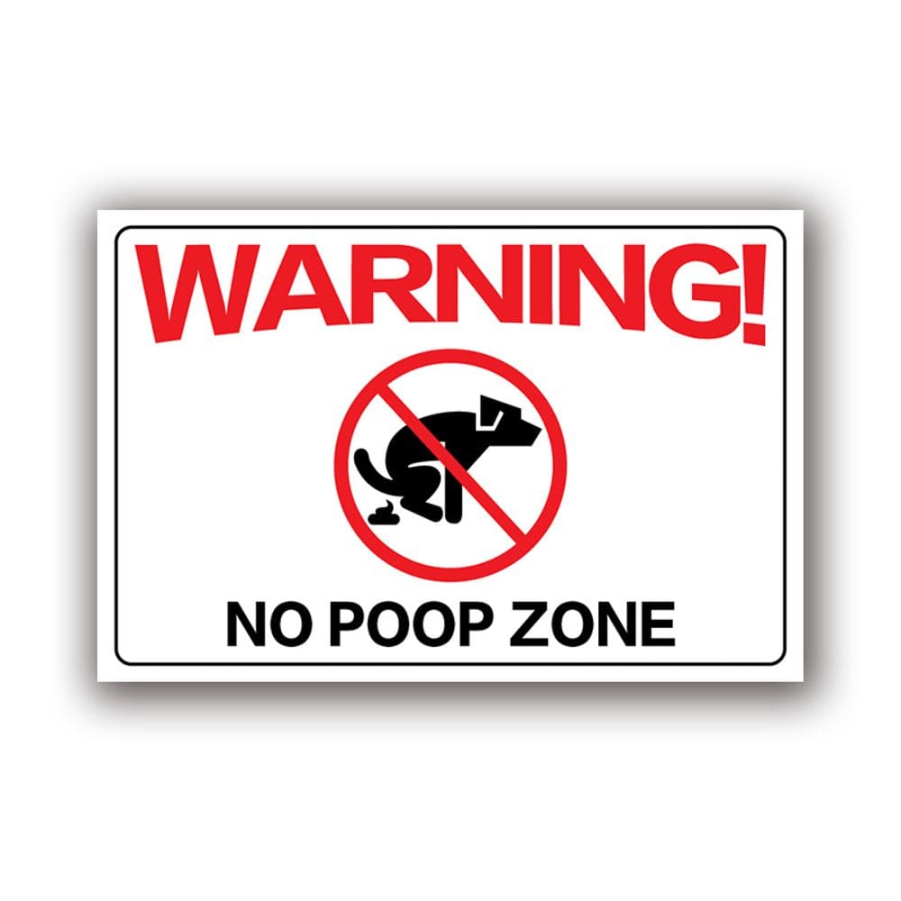 Adesivo de 10 unidades/lote Warning No Poop Zone, decalque de vinil para cães