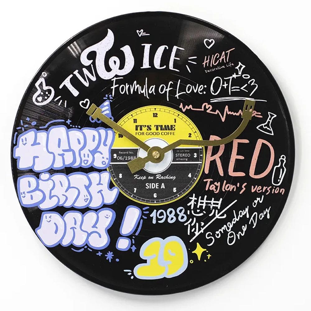 Relógio de parede Pop Art Vinyl Disc Non-Ticking Silent 30cm