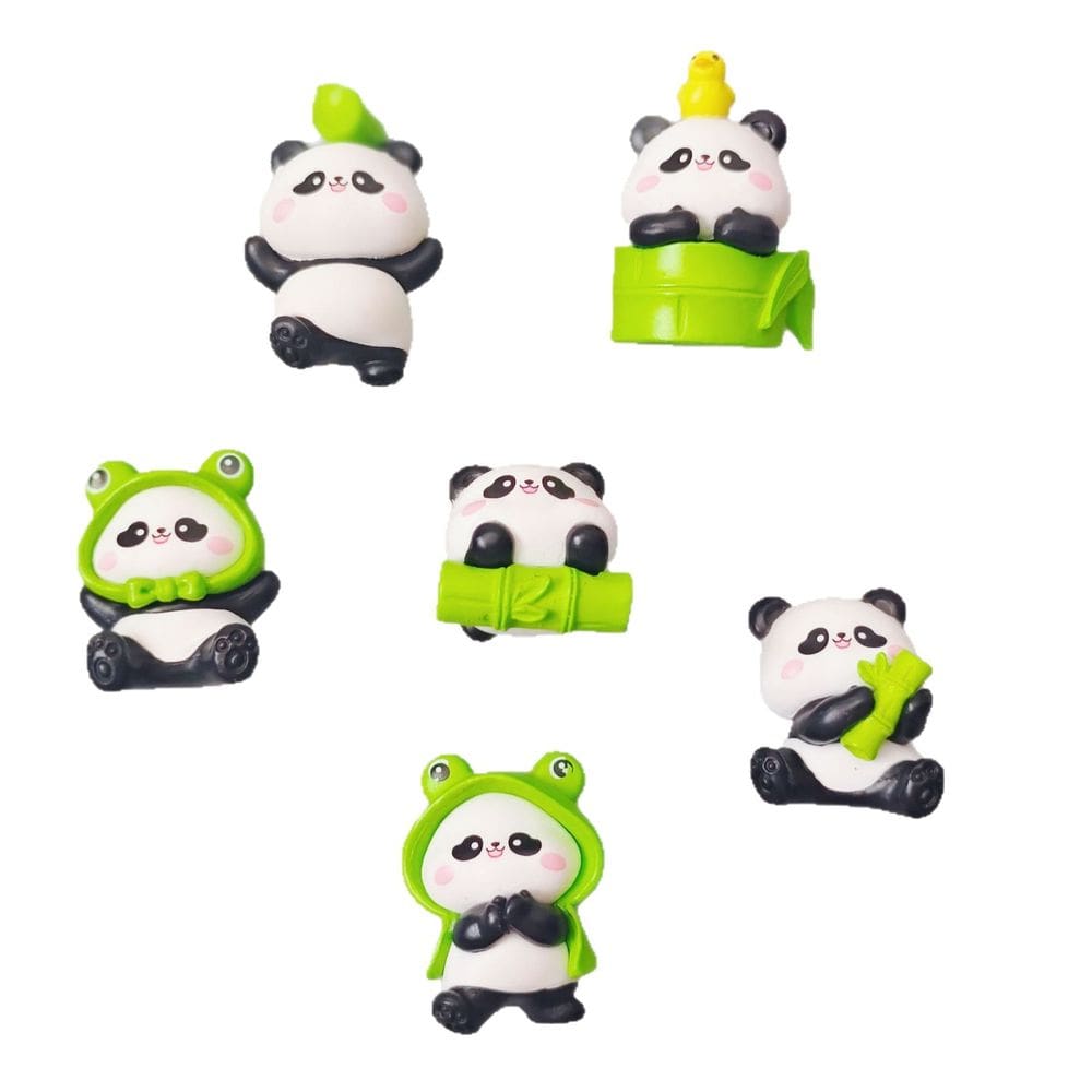 Ímãs de geladeira, 6 peças, tema de sapo de panda fofo, desenho animado em resina 3D