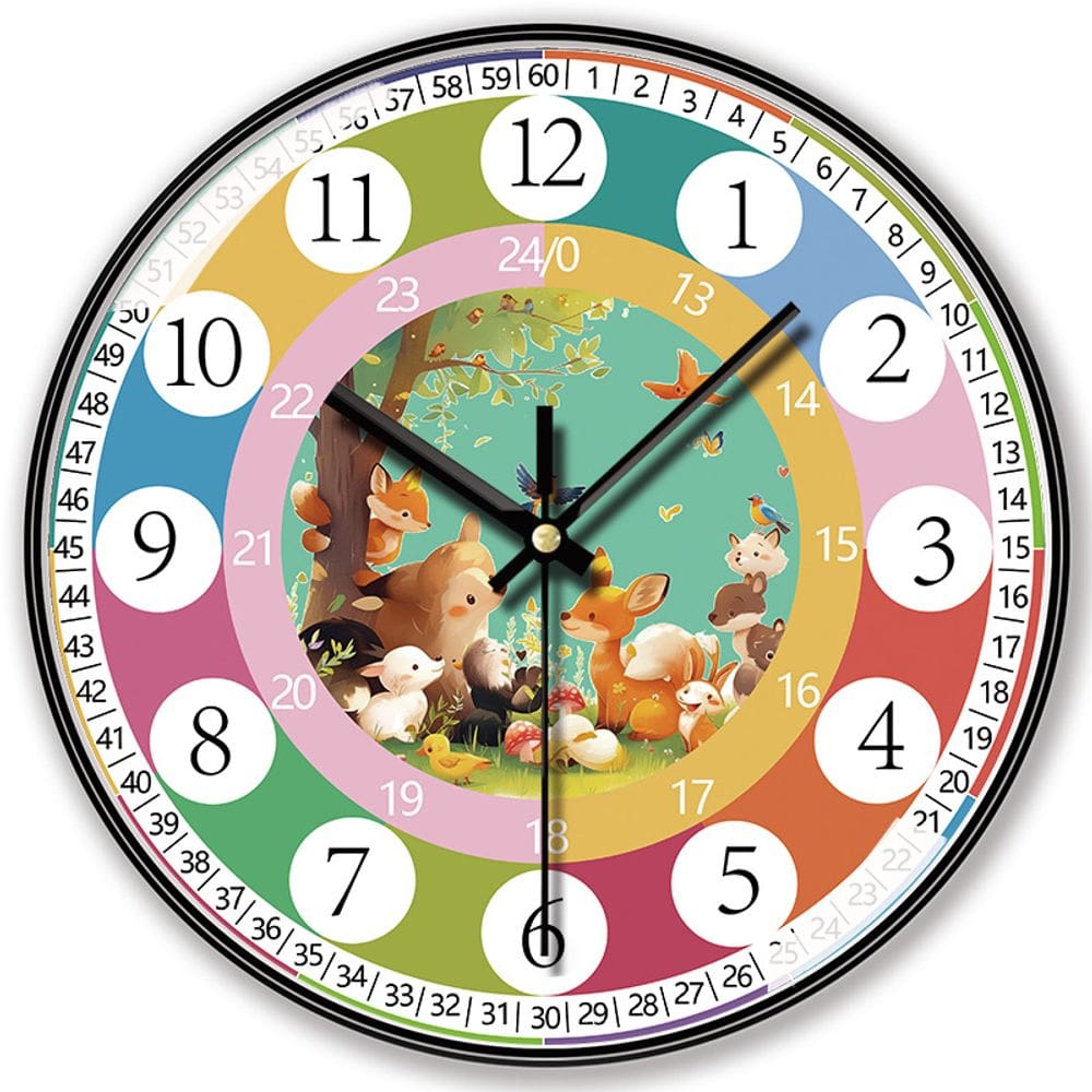 Relógio de parede Creative Kids 12 Relógio educacional com animal