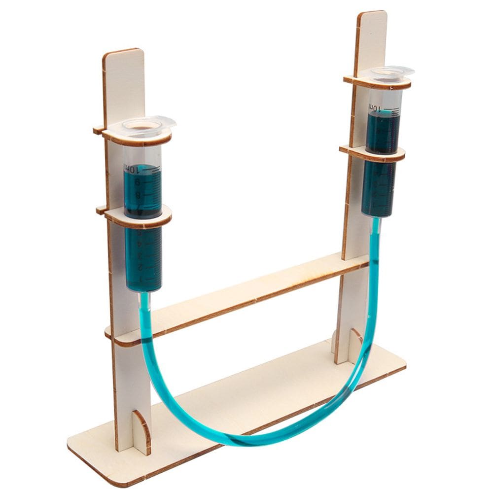 Kit de ciência hidráulica DIY para crianças com sistema de seringa, mão