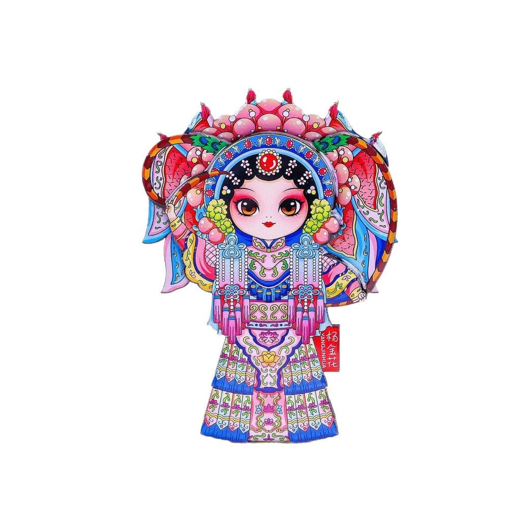 Resina 3D magnética Peking Opera Face Mu Guiying 8x10,5 cm