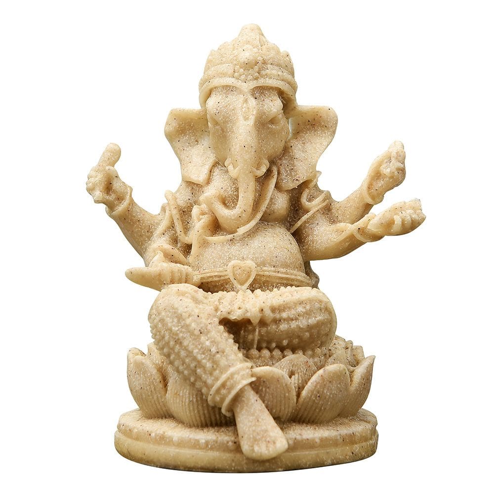 Estátua de resina Ganesha Elefante Deus da Prosperidade com 6 cm de altura