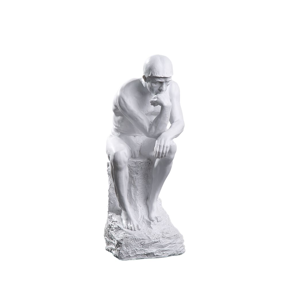 Escultura Creative Nordic Thinker em resina branca 26cm