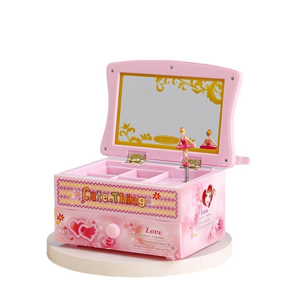 Boneca dançante Music Box com espelho e compartimentos para joias
