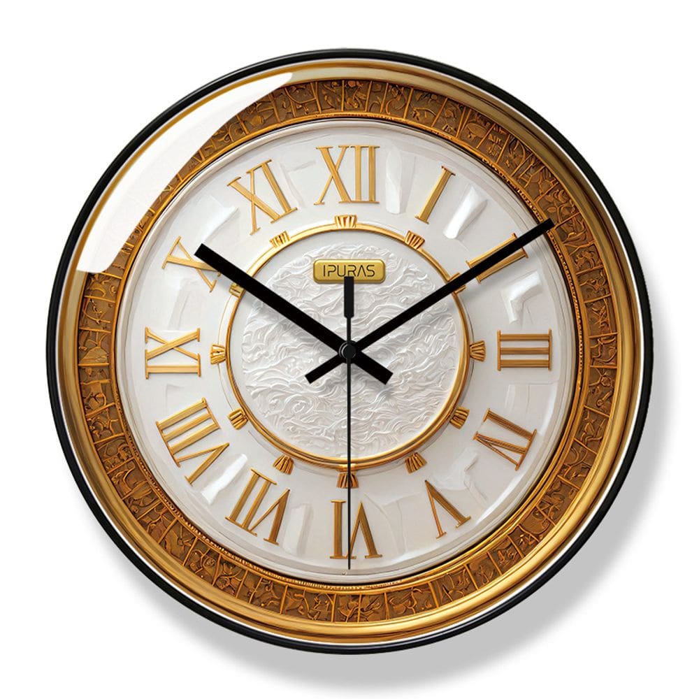 Relógio de parede, elegante número romano, 30 cm, silencioso, sem tique-taque