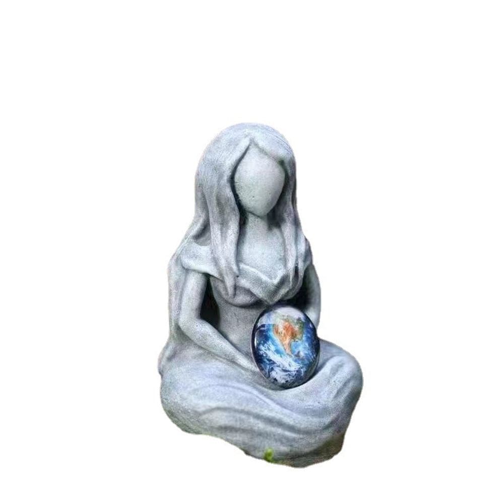 Estatueta de resina Gaia Earth Mother Statue 8x5x4cm com Terra