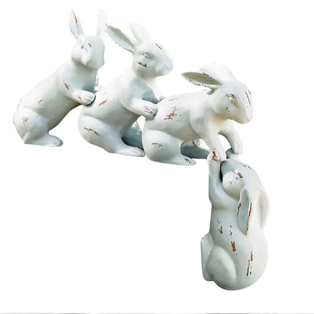 Estátua de escultura pendurada em coelho para resina Planter Edge 20,5 cm