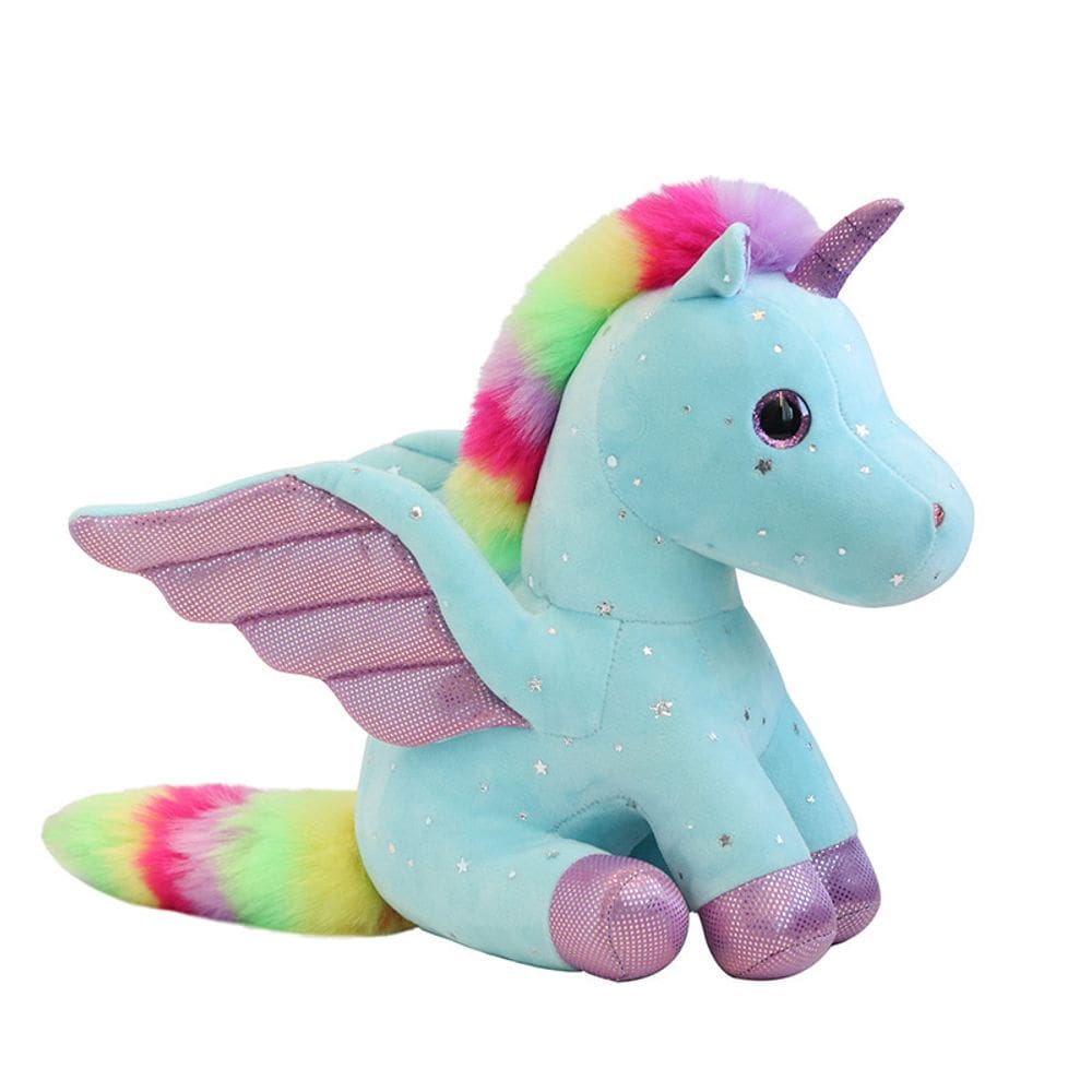 Boneca de pelúcia Rainbow Unicorn 22 cm de pelúcia macia Cartoon P