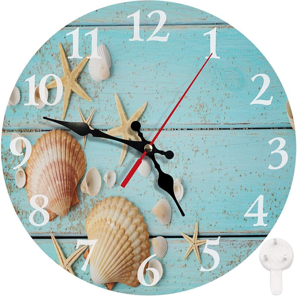 Relógio de parede Creative Beach Themed Seashells Starfish 30cm