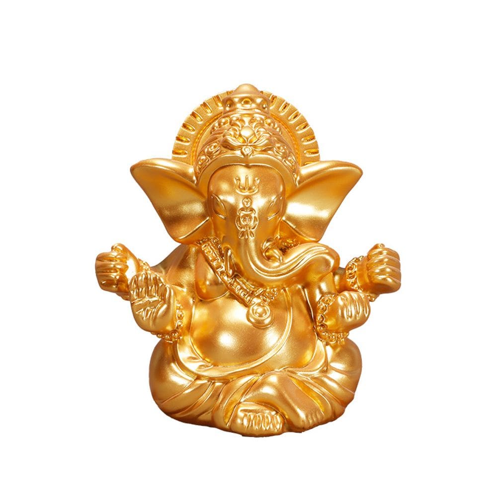 Estátua de escultura Ganesha Elephant God Resin 8,6x6,6x9,5cm