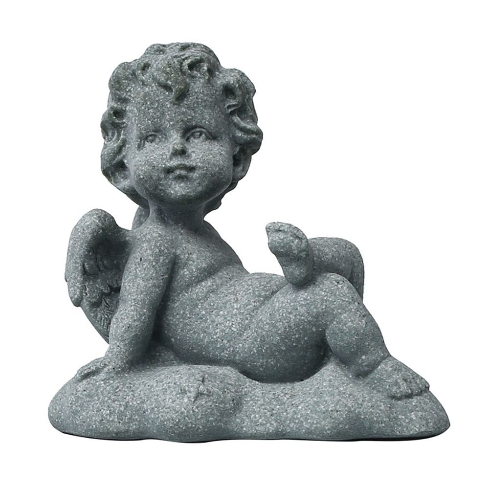 Estátua de escultura Creative Angel em pedra artificial em miniatura