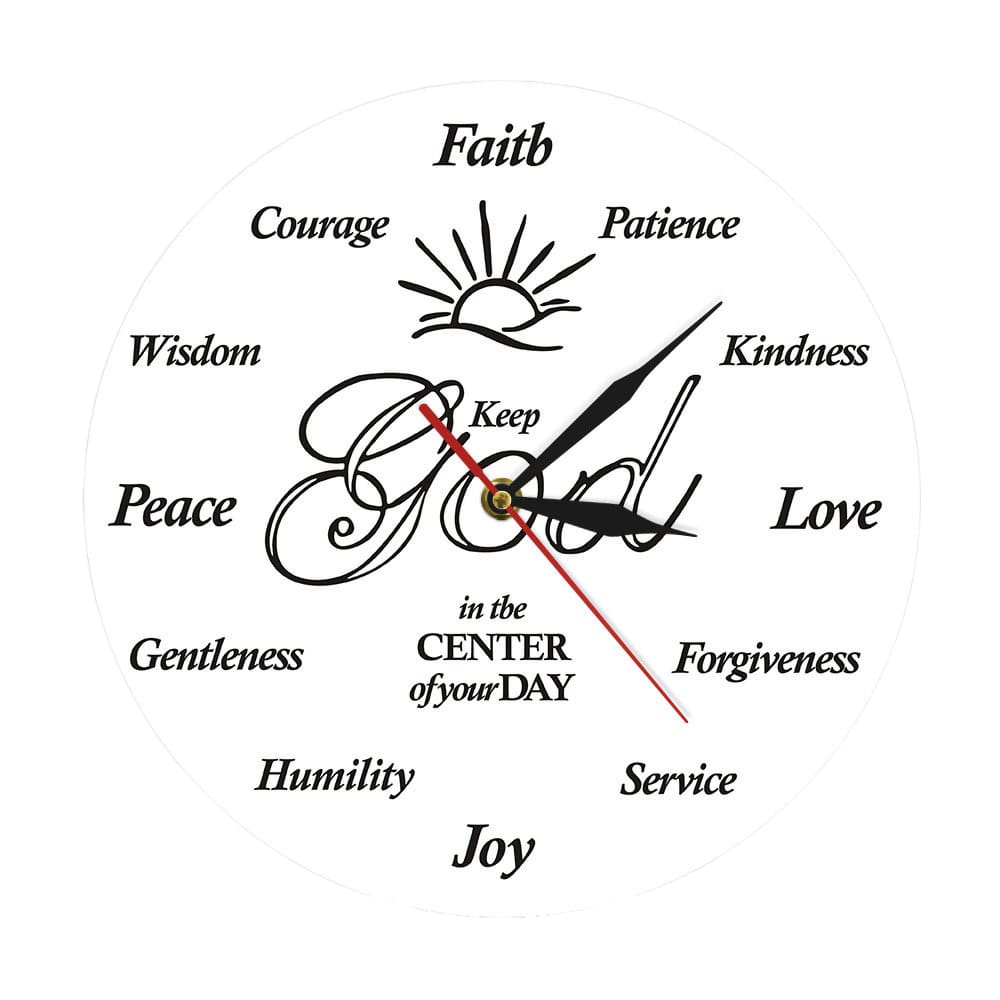 Relógio de parede Creative Keep God in the Center 30 cm Non-Tick