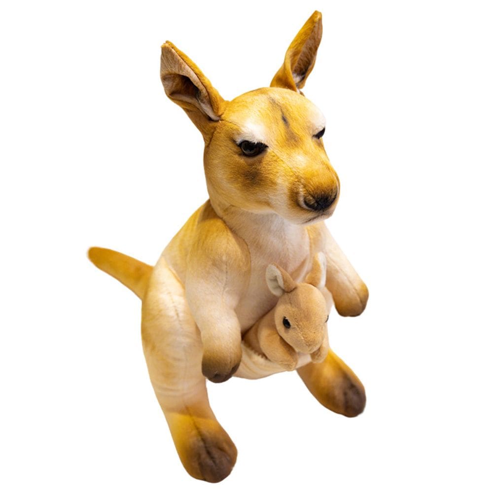 Brinquedo de pelúcia Canguru realista com boneca 35x38cm