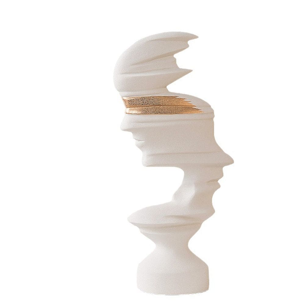 Estátua de escultura em resina facial abstrata moderna 9x7x25cm