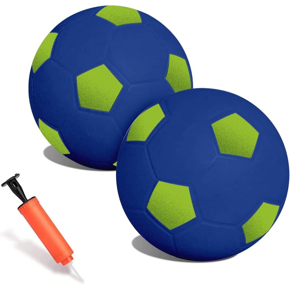 Conjunto de bolas de futebol macias para crianças com bomba de ar para crianças pequenas (2x)