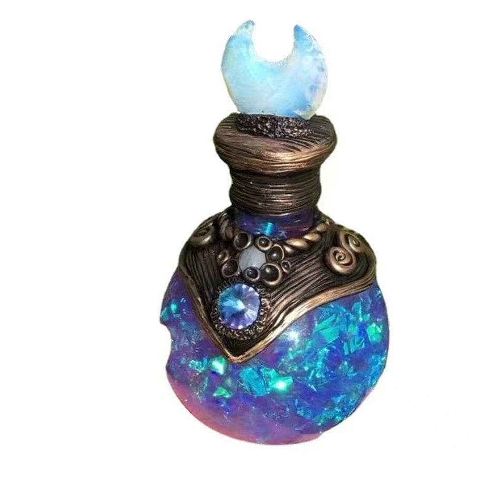Frasco de poção mágica Sculpture com resina Crescent Top de 14 cm
